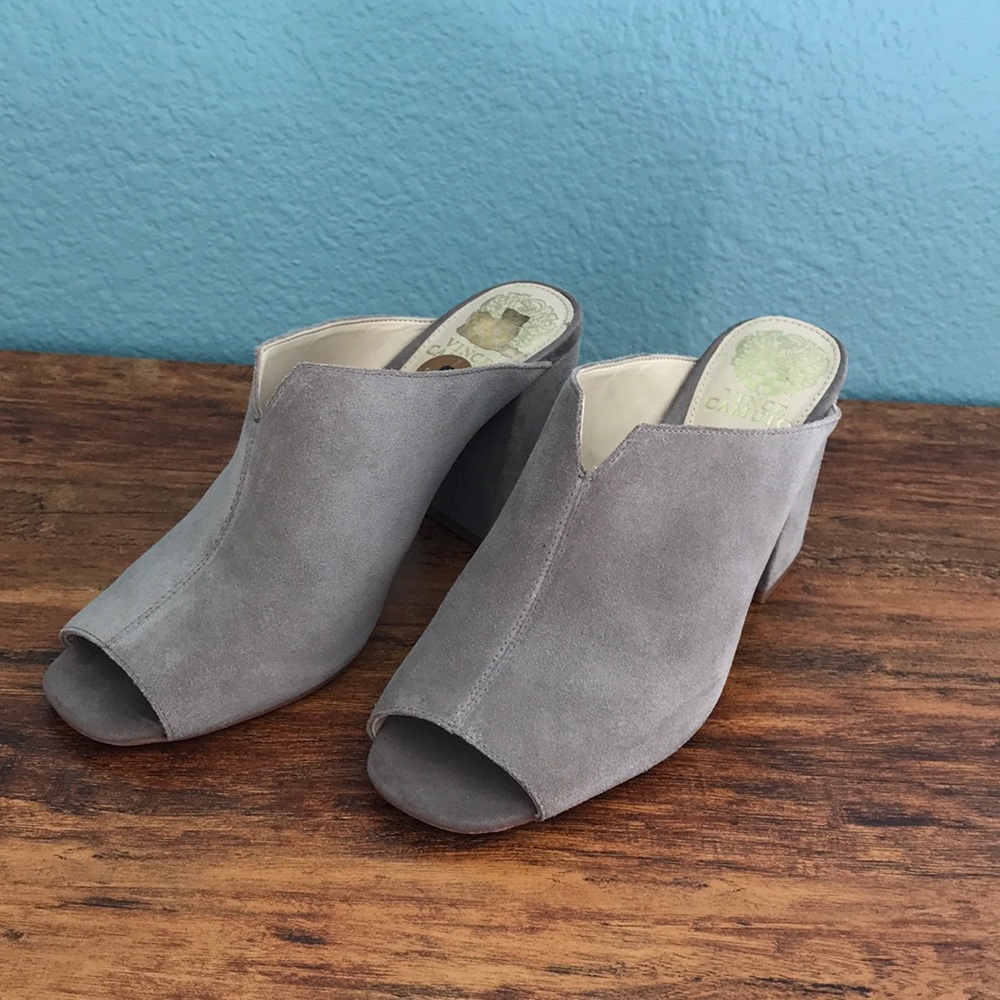 Grey Vince Canute Grey-Silver Suede Heels